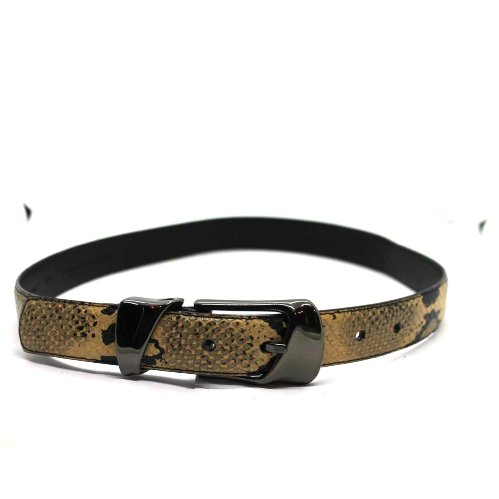 Fina Firenze Snake Embossed Women's Belt Pewter Buckle sz M